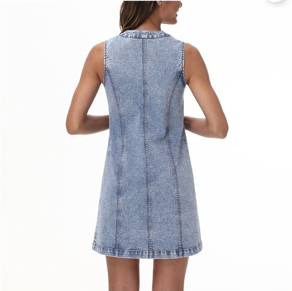 Frye Light Blue Denim Button-Front Mini Dress - Picture 6 of 8